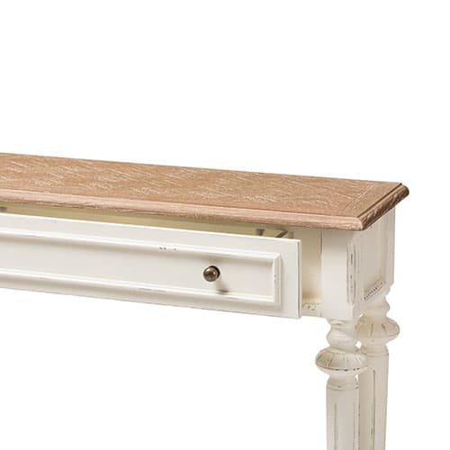 Baxton Studio Marquetterie Wood Two-Tone Console Table