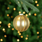 Northlight 2ct. Glitter & Beads Striped Christmas Glass Ornaments - image 2