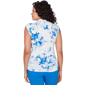 Womens Emaline Sapphire Serenade I Square Neck Floral Blouse - image 2
