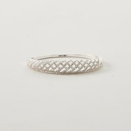 Napier Boxed Silver-Tone & Crystal Open Weave Bangle