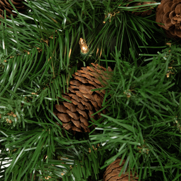 Northlight 30in. Pre-Lit Dakota Red Pine Christmas Teardrop Swag