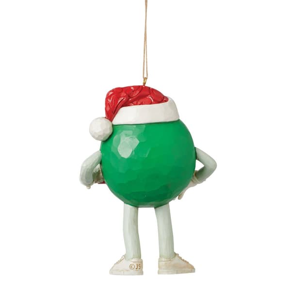 Jim Shore M&M''S Green Charact in Hat Hanging Christmas Ornament