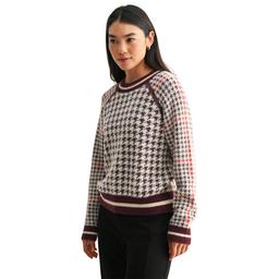 Womens CITY BLUES Long Sleeve Houndstooth Sweater