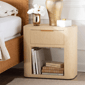 bali & parl Beauford Grasscloth 1-Drawer Nightstand with Shelf - image 9