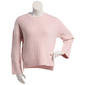 Juniors Pink Rose Mossy Textured Step Hem Wide Sleeve Sweater - image 1