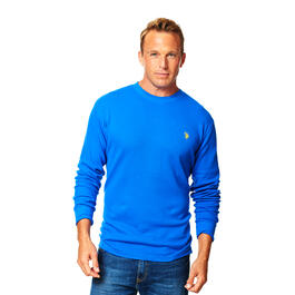 Mens U.S. Polo Assn.&#40;R&#41; Solid Crew Neck Waffle Knit Thermal