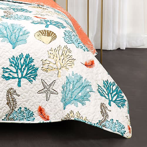 Lush Décor® Coastal Reef Feather 7pc. Reversible Quilt Set Boscov's