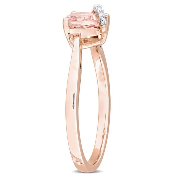 Heart Shape Morganite & Diamond Accent Wrap Ring