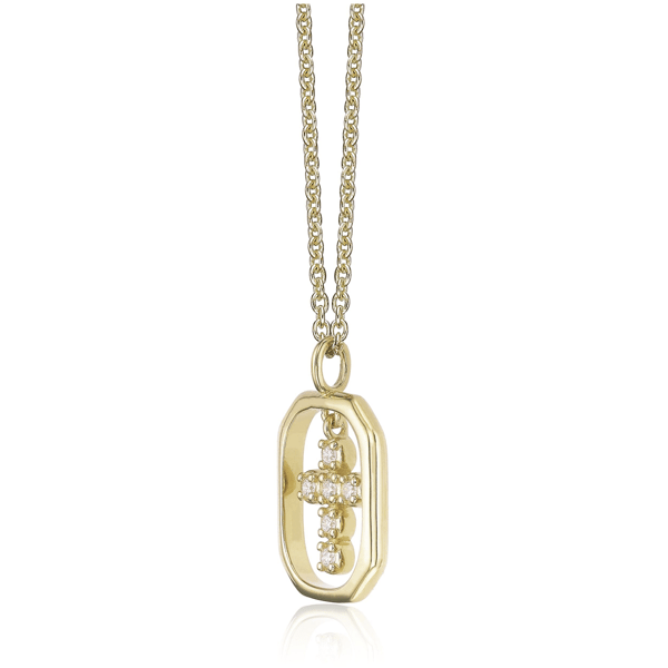 Brilliant Grown Lab-Grown Diamond Framed Cross Pendant Necklace