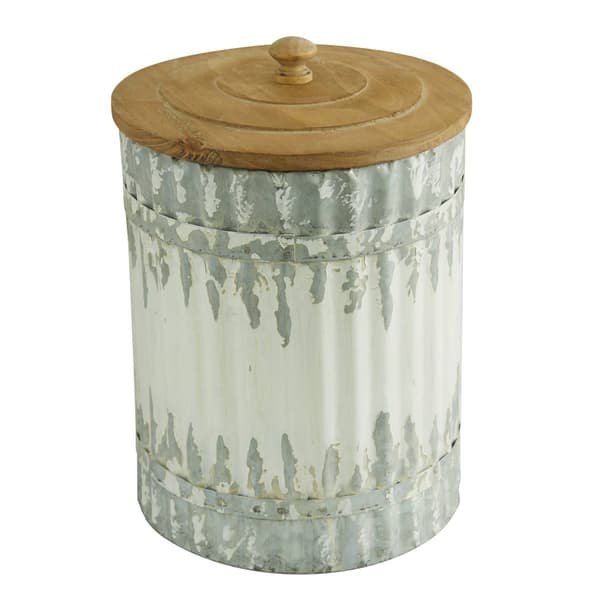 9th & Pike&#174; Distressed Galvanized Textured Canisters - Set of 3
