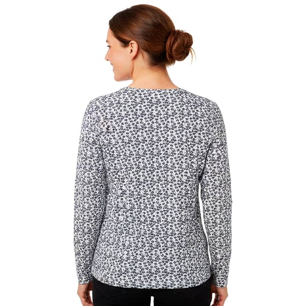 Petite Hasting & Smith Long Sleeve Ditsy Floral Henley Tee