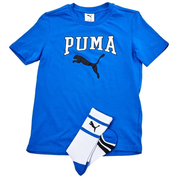 Boys (8-20) Puma(R) Tee & Crew Sock Set - Racing Blue - image 