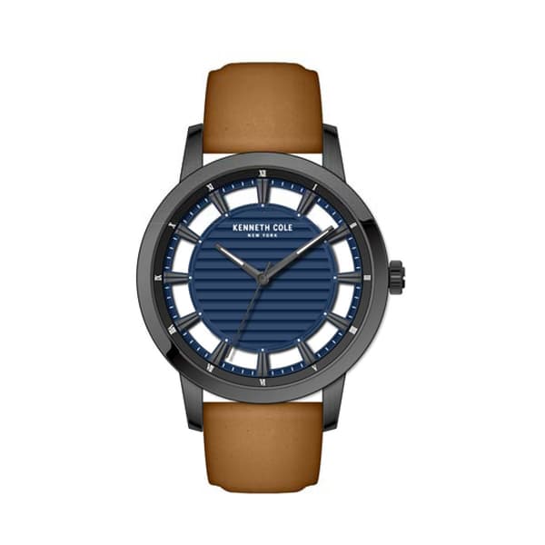 Mens Kenneth Cole Blue Textured Dial Watch - KCWGA2184906 - image 