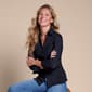 Womens Zac &amp; Rachel 3/4 Sleeve Rib Inserts Casual Button Down - image 1