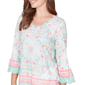 Womens Ruby Rd. Renaissance Romance Flounce Sleeve Floral Blouse - image 4