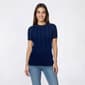 Petite Rio & Rian Short Sleeve Solid Diamond Ribbed Sweater - image 1