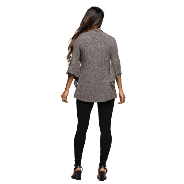Plus Size 24/7 Comfort Apparel Tie Front Maternity Cardigan