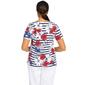Petite Alfred Dunner Land Of The Free Floral Stripe Tee - image 2
