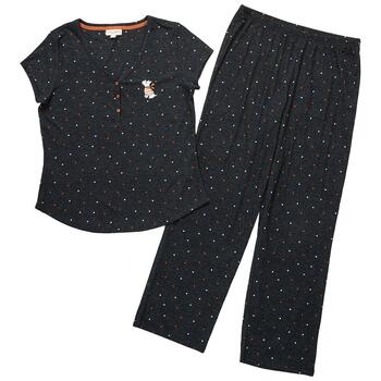Womens Laura Ashley® Short Sleeve Dot w/Scottie Dog Pajamas - Boscov's