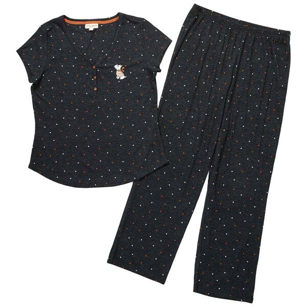 Womens Laura Ashley(R) Short Sleeve Dot w/Scottie Dog Pajamas - image 