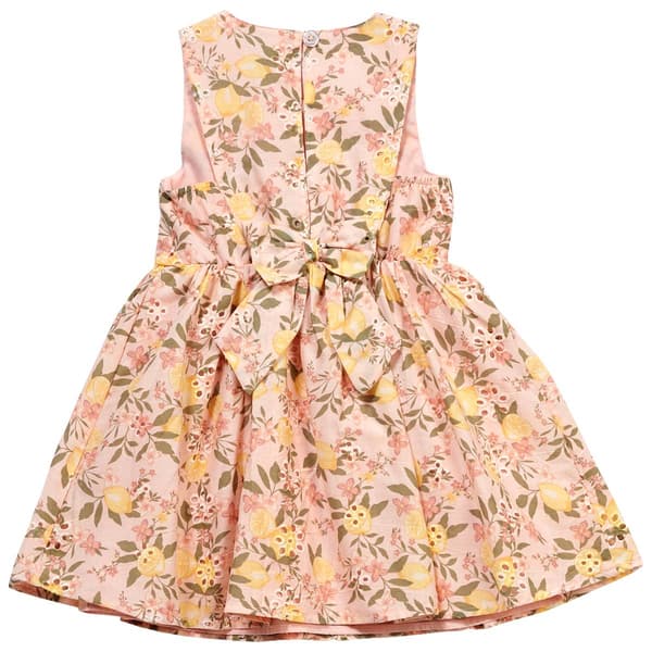 Toddler Girl Little Lass Flower Dress with Straw Hat