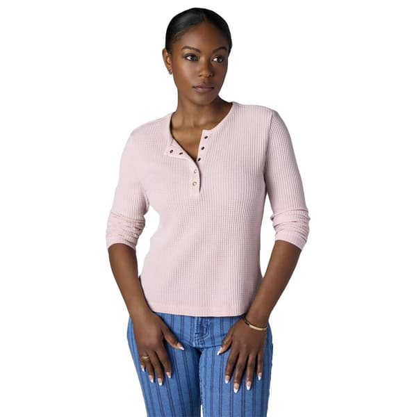 Womens CITY BLUES Long Sleeve Thermal Henley Top