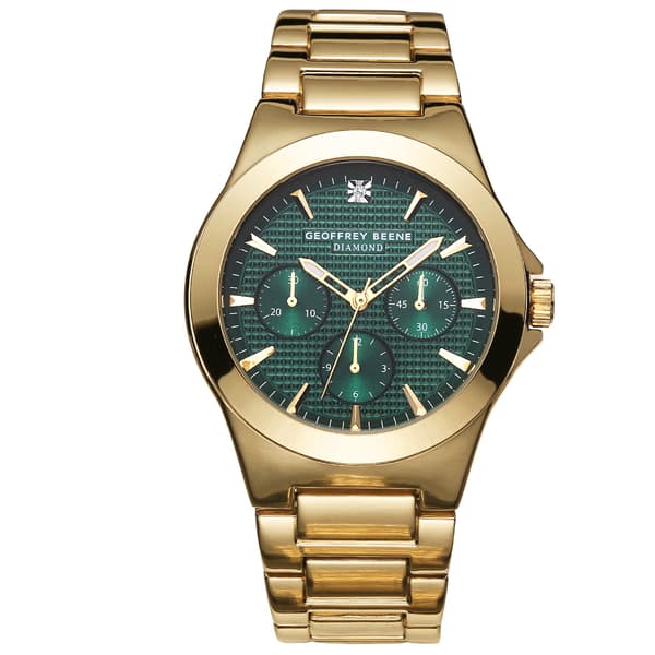 Mens Geoffrey Beene Gold-Tone Textured Dial Watch - GBA0032GD - image 