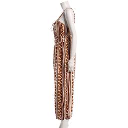 Womens Luxology Sleeveless Beaded Drawstring Geometric Jumpsuit