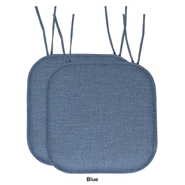 Sweet Home Collection Herringbone Memory Foam Chair Pad w/ Ties