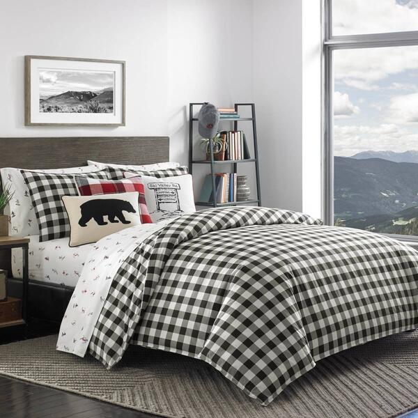 Eddie Bauer Mountain Plaid 180 Thread Count Duvet Set - image 