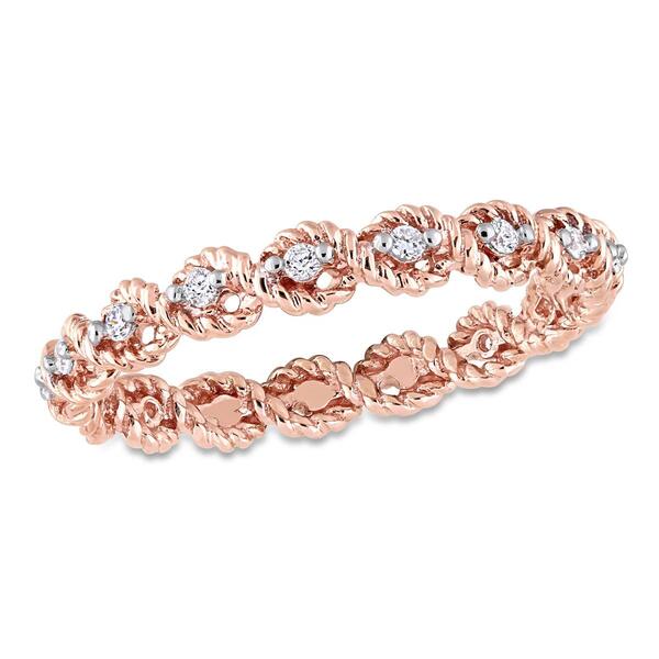 Diamond Classics&#40;tm&#41; 10kt. Rose Gold 1/6ct. Diamond Twist Ring - image 