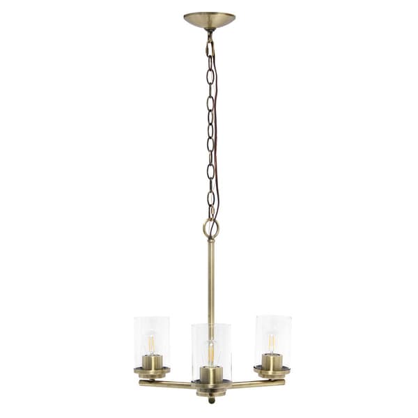 Lalia Home 3-Light Classic Contemporary Clear Glass Chandier