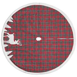Dyno Seasonal 48in. Plaid Deer Applique Tree Skirt