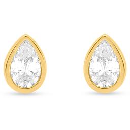 Nova Star® 1ctw. Pear Lab Grown Diamond Bezel-Set Stud Earrings