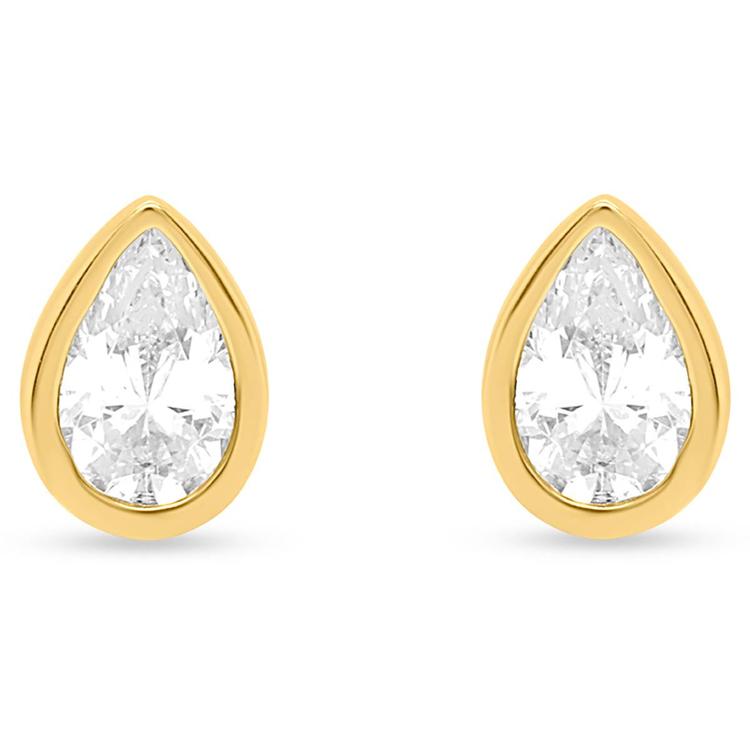Nova Star® 1ctw. Pear Lab Grown Diamond Bezel-Set Stud Earrings
