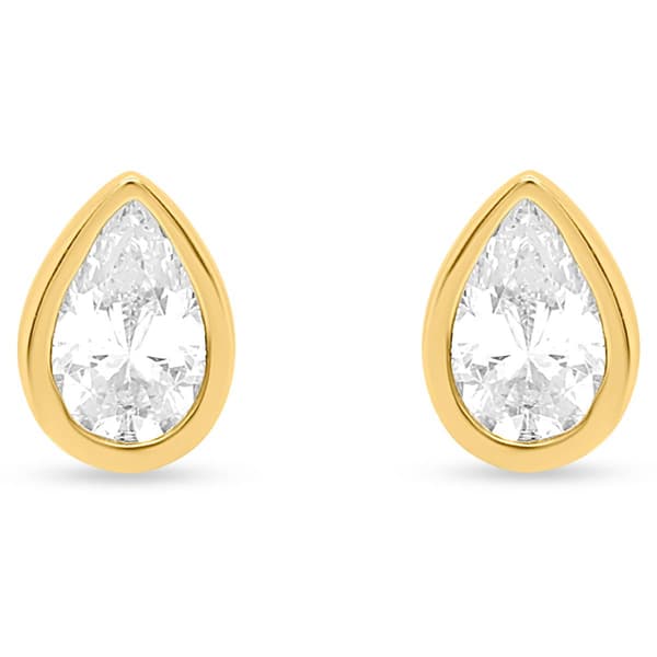 Nova Star® 1ctw. Pear Lab Grown Diamond Bezel-Set Stud Earrings
