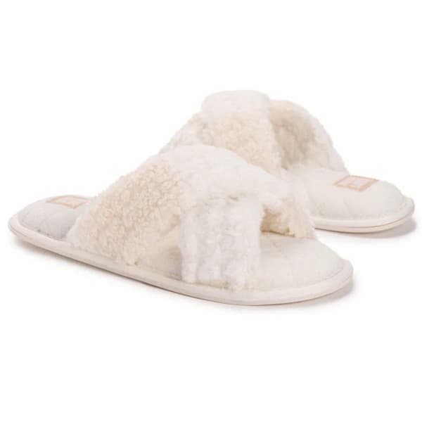 Womens Muk Luks Perley Criss Cross Slides - image 