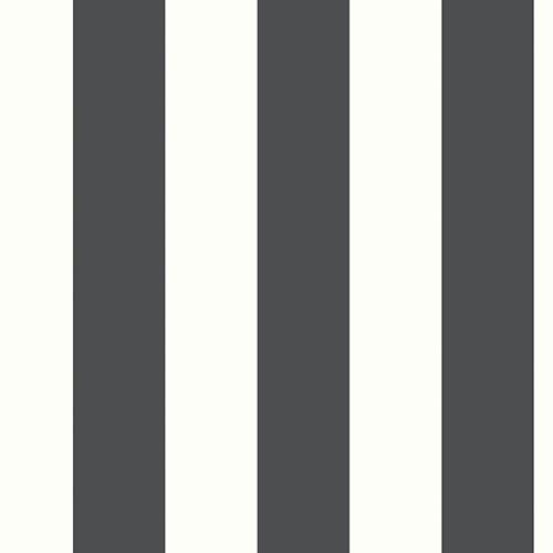 RoomMates® Awning Stripe Black Peel & Stick Wallpaper