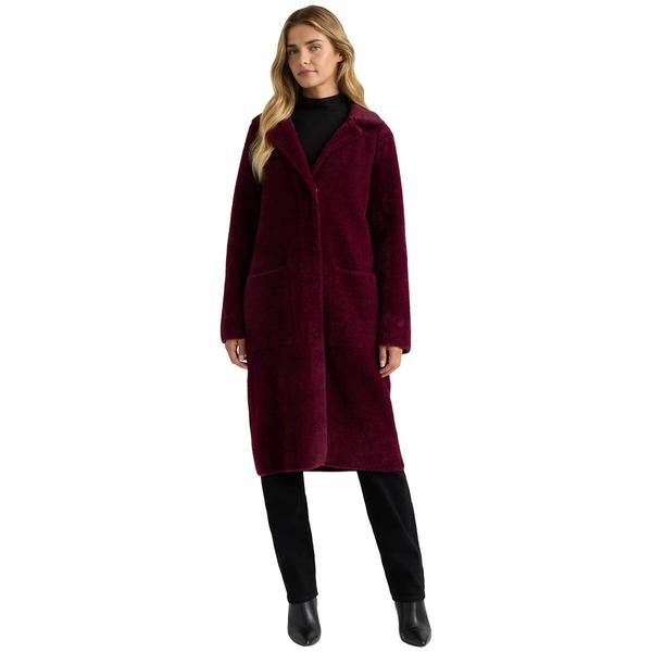 Womens NVLT Removable Faux Fur Collar & Cuffs Longline Coatigan