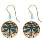 Silver Forest Gold-Tone Textured Disc Dragonfly Earrings - image 1