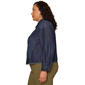 Plus Size Democracy Button Up Elastic Hem Denim Jacket - image 3