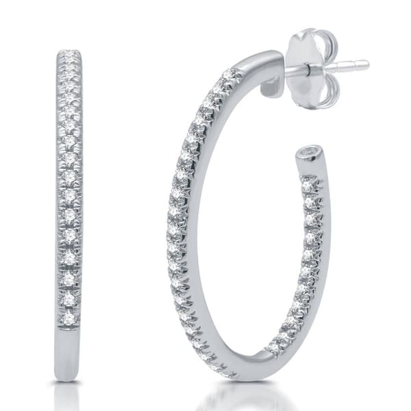 Nova Star&#40;R&#41; 1/2ctw.Lab Grown Diamond Inside Out Hoop Earrings - image 