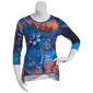 Womens OneWorld 3/4 Sleeve Crossover Chiffon Trim Floral Blouse - image 1