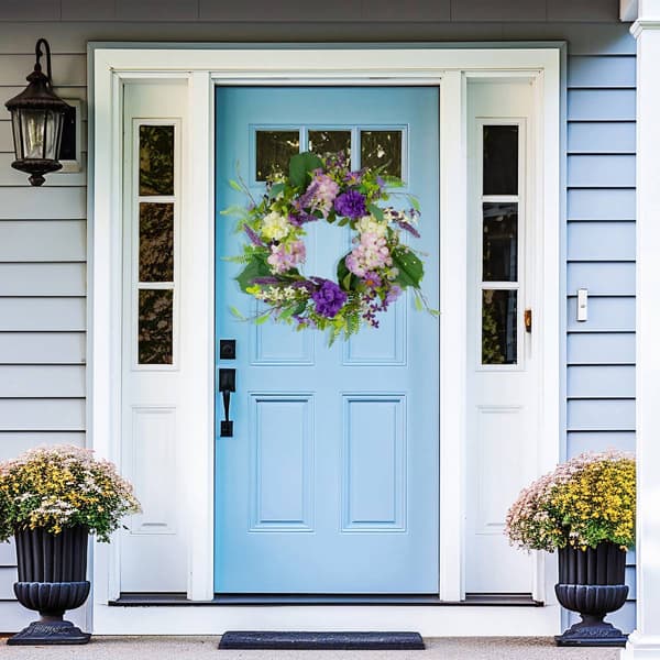 Northlight Seasonal Artificial Hydrangea &amp; Foliage Spring Wreath