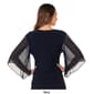 Womens MSK Beaded Sleeve Surplice Side Ruching Blouse - image 3