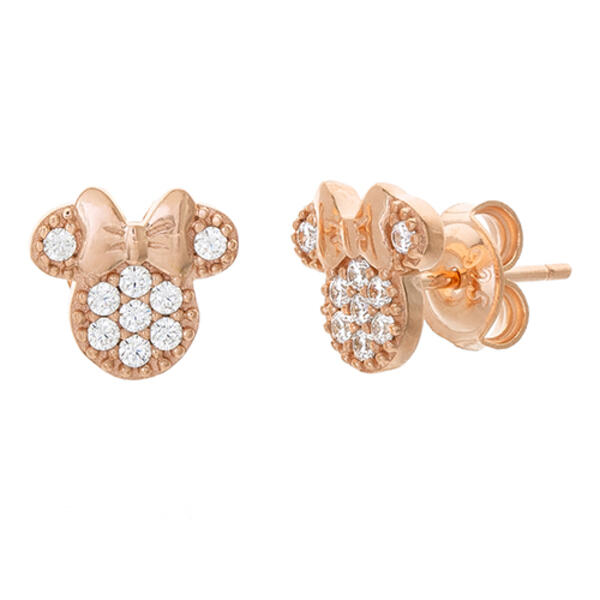 Disney Rose Gold Flash Plated Minnie Mouse Earrings - image 