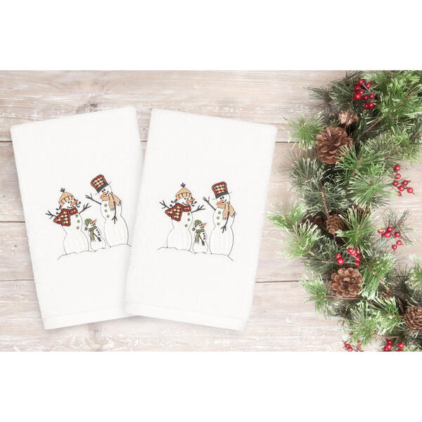 Linum Home Textiles Christmas Snow Family Hand Towel - Set of 2 - image 