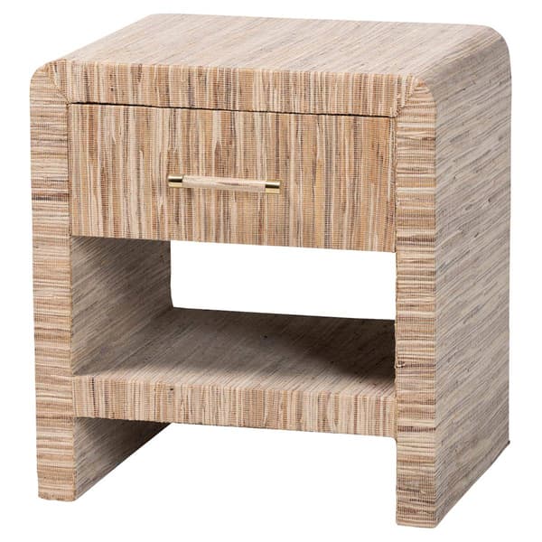 bali & pari Callan Bohemian Woven Natural Grasscloth Nightstand - image 