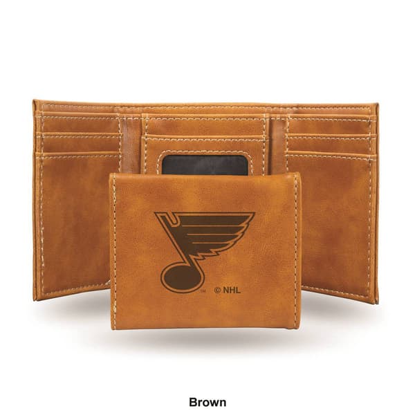 Mens NHL St. Louis Blues Faux Leather Trifold Wallet