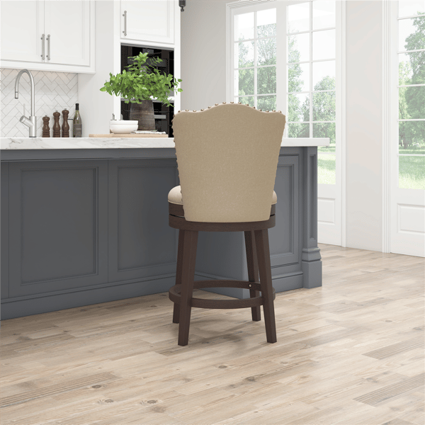HH2 Home Edenwood Cream Counter Height Swivel Stool